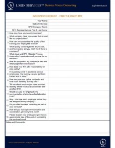 Vendor Screening Checklist